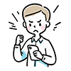 怒った表情でスマートフォンを握る男性のイラスト