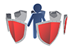 Protect with a shield-Internet | Mobile | Free illustration material