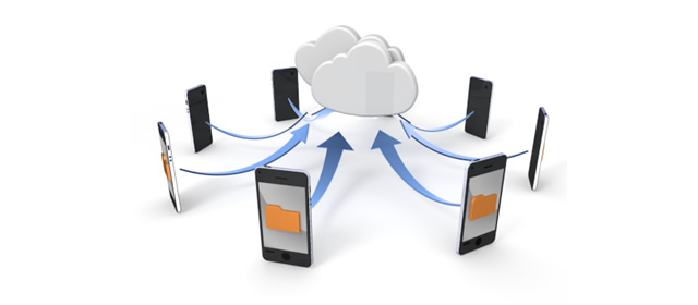 User Information --Cloud System --Smartphone / Illustration / Application / Photo / Free Material / Mobile / Photo / Server / Net