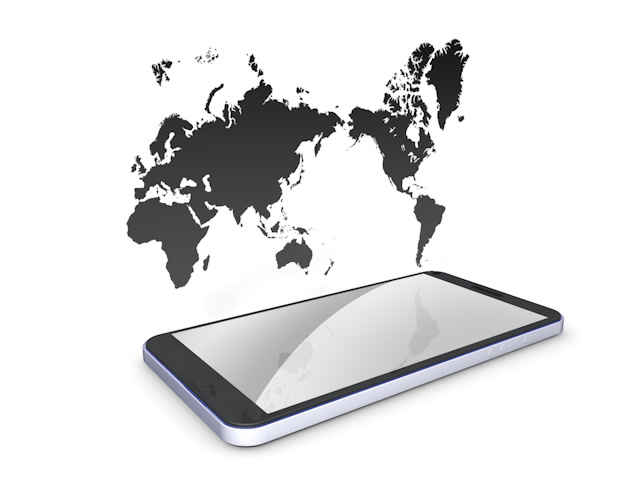 モバイル｜世界地図｜スマホ - スマホ / イラスト / アプリケーション / 写真 / フリー素材 / モバイル / フォト / サーバー / ネット